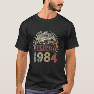 Camiseta 40 anos de idade Opresente Janeiro 1984 Vintage Re