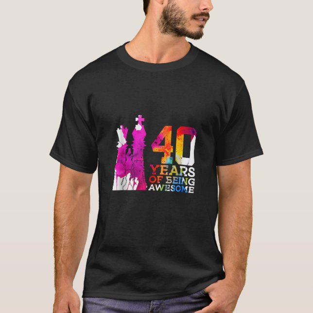 CAMISETA 40 ANOS DE SER UM ANIVERSÁRIO DE 40 ANOS DE XADREZ (Frente)