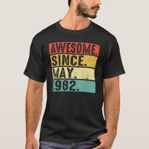 Camiseta 40 anos é incrível desde maio de 1982 aniversário 