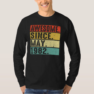 Camiseta 40 anos é incrível desde maio de 1982 aniversário 