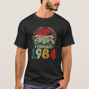 Camiseta 40 Anos Feitos Em Fevereiro De 1984, aniversário d