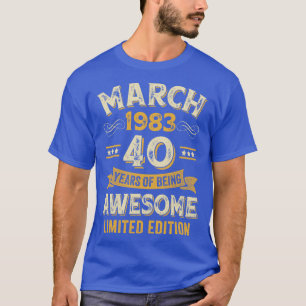 Camiseta 40 anos incrível Vintage aniversário de 40 anos de