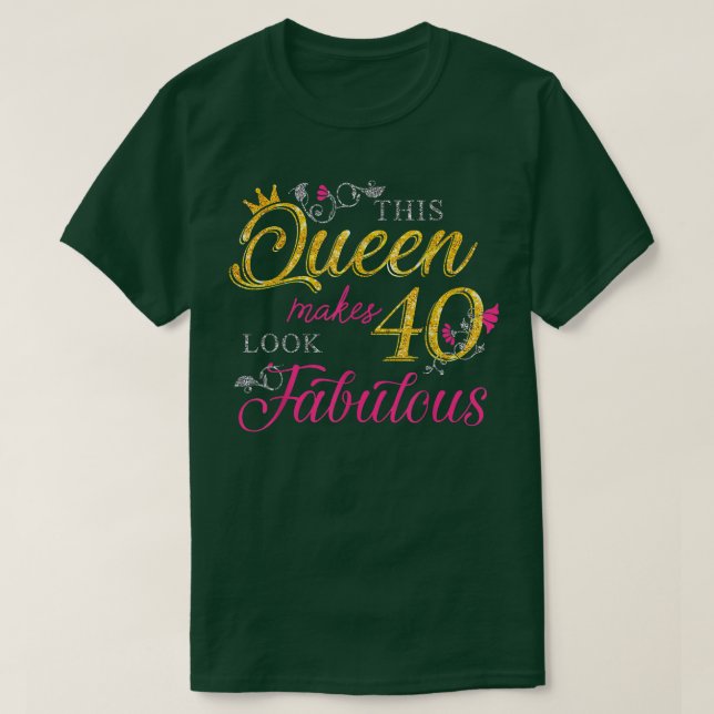 Camiseta 40 anos Oferece 40 e Fabuloso desde 1982 40º B (Frente do Design)