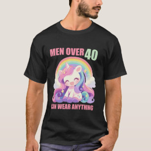 Camiseta 40 anos Unicórnio para Homens Engraçado 40 anos