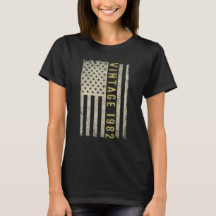 Camiseta 40 anos Vintage 1982 American Flag 40th Birt