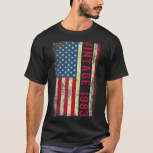 Camiseta 40 anos Vintage 1983 American Flag 40th Birth