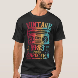 Camiseta 40 anos Vintage 1983 Mulheres Homens