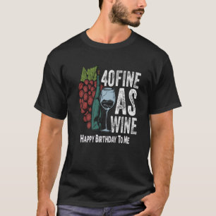 Camiseta 40 Coima Como Vinho De 40 Anos Menina De Aniversár