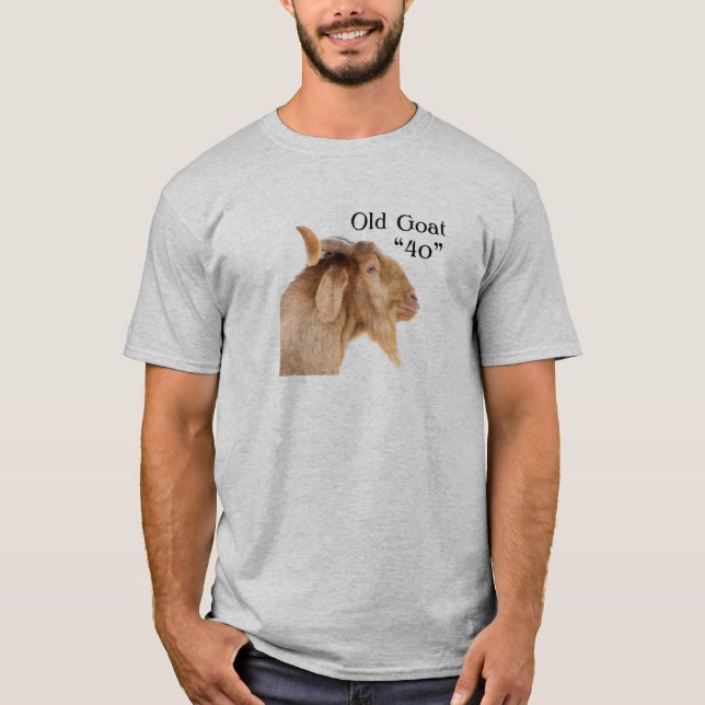 Camiseta "40" De Cabra Antiga Com 40 Anos (Frente)