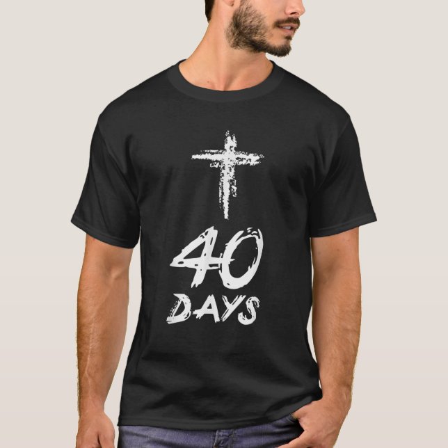 Camiseta 40 dias Christian Distress Cross Páscoa Len (Frente)