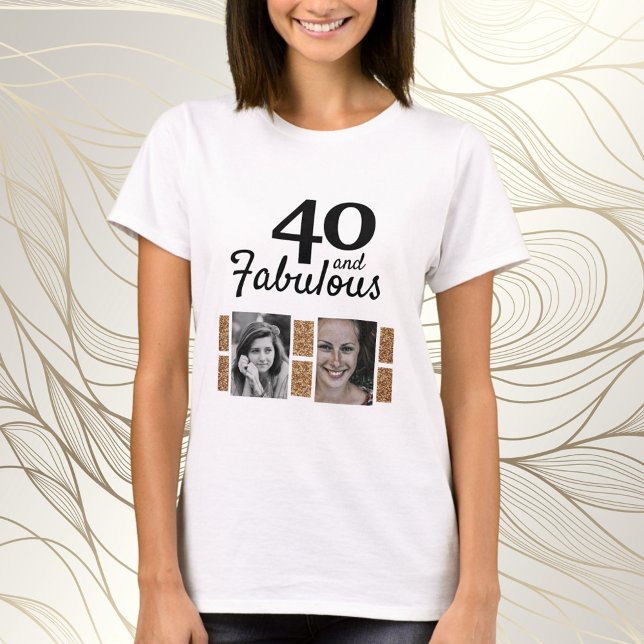 Camiseta 40 e Fabuloso aniversário de 40 anos de Glitter do (Criador carregado)