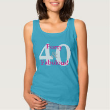 40 e fabuloso! Azul e rosa quente personalizados d