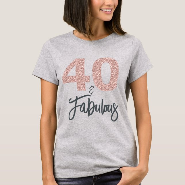 Camiseta 40 e Presente de Aniversário Fabuloso (Frente)