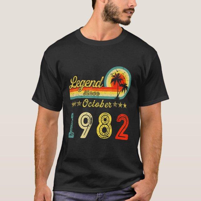Camiseta 40 Year Old  Awesome Since October 1982 40th Birth (Frente)
