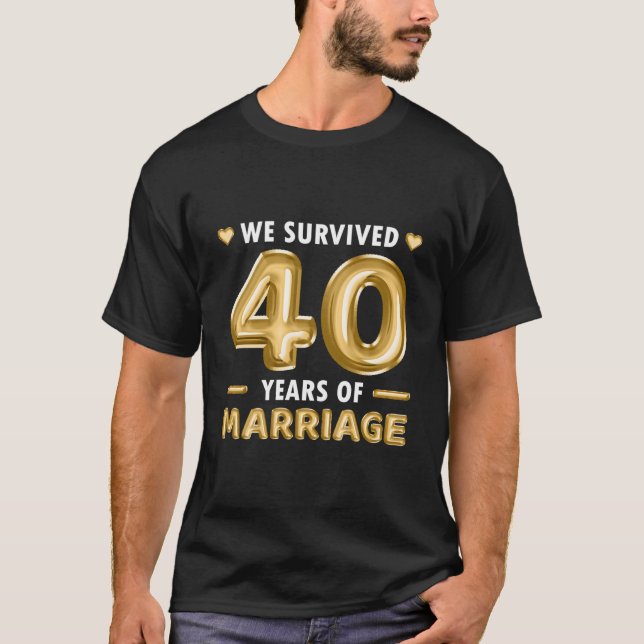 Camiseta 40 Years Marriage 40Th Wedding Anniversary (Frente)