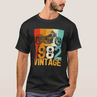 Camiseta 40 Years Old Retro Motorcycle Vintage 1982 40Th Bi