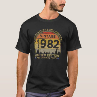 Camiseta 40Th Birthday 1982 Limited Edition Patriotic Vinta