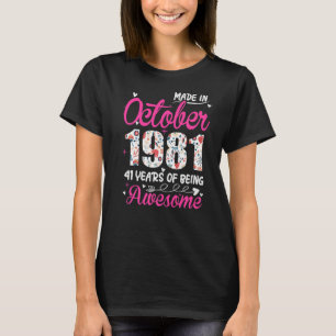 Camiseta 411rua Awestível Desde Outubro De 1981 Floral Pr