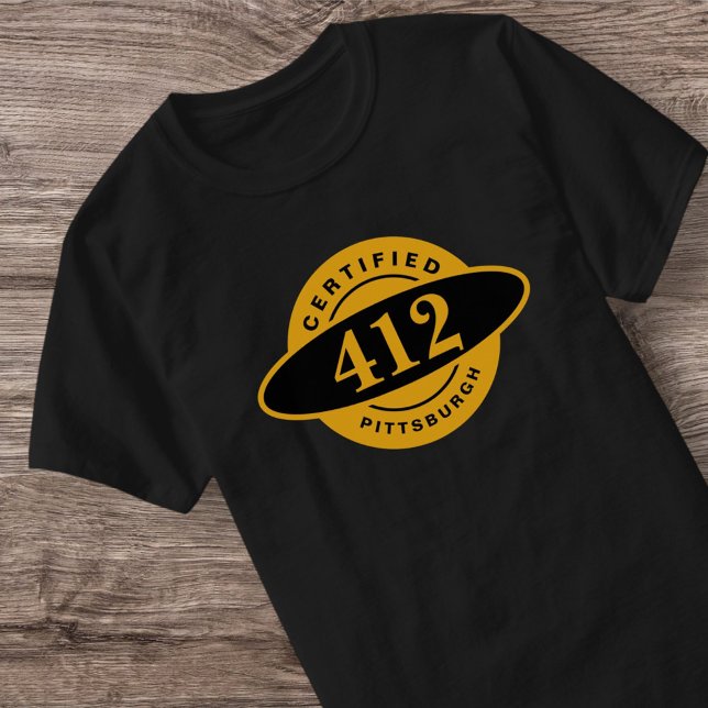 Camiseta 412 Black Dourado Yinzer (Criador carregado)
