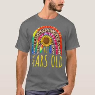 Camiseta 41 Anos De Idade 41 ruas Aniversário Tie Dye Sunfl