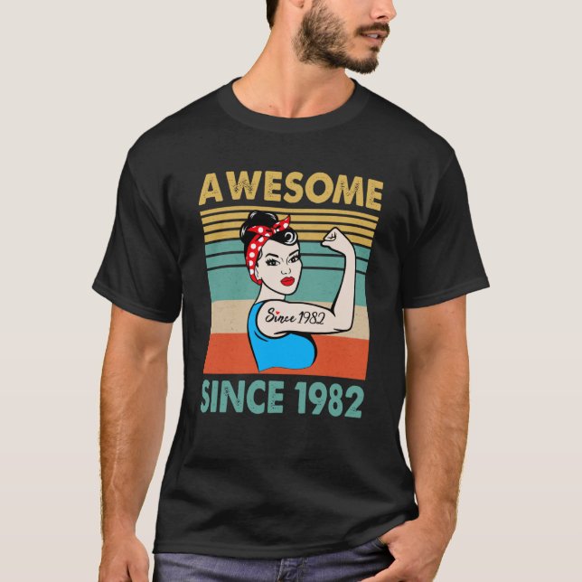 Camiseta 41 Anos De Idade Incrível Desde 1982 41rua Anivers (Frente)