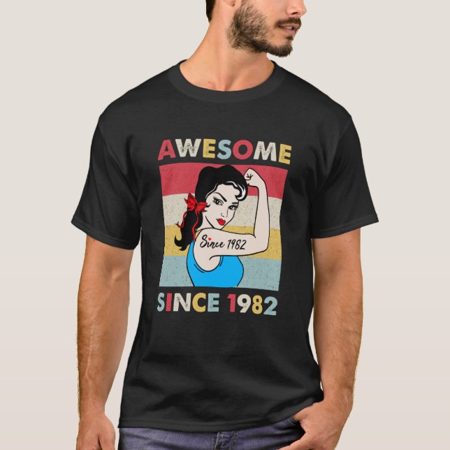 Camiseta 41 Anos De Idade Incrível Desde 1982 41rua Anivers (Frente)