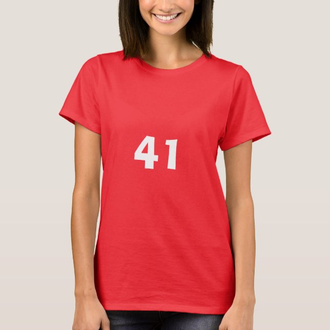 Camiseta 41 ruas Aniversário Quarenta e um Cute de Presente (Frente)