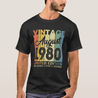 Camiseta 41Ruas Aniversário Decoração Agosto de 1980 Homens
