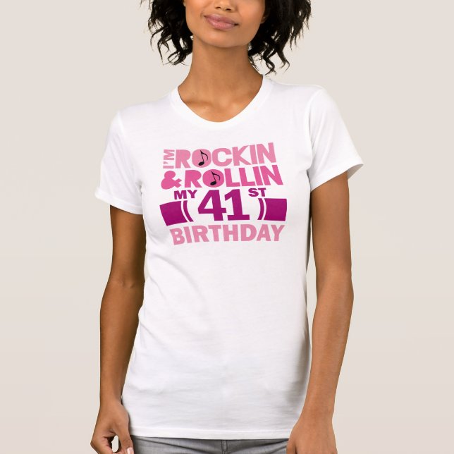 Camiseta 41st Ideia do presente de aniversário para a fêmea (Frente)