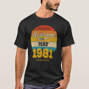 Camiseta 42º Aniversário Em MAIO De 2023 Incrível Desde 198