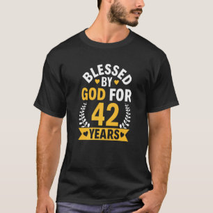 Camiseta 42º Aniversário Mulher abençoada por Deus por 42 a