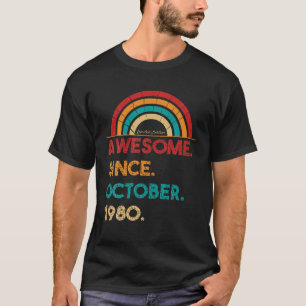 Camiseta 42 Anos De Idade Incrível Desde Outubro De 1980 Of