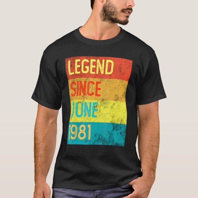 Camiseta 42 Anos Vintage Junho De 1981 42ruas Aniversário (Frente)