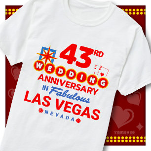 Camiseta 43º Aniversário de Casamento Fabuloso Casal de Las