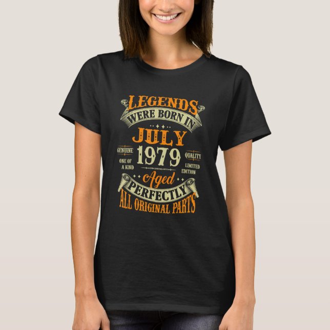 Camiseta 43º Aniversário Para Nasceres De Legendas Julho De (Frente)
