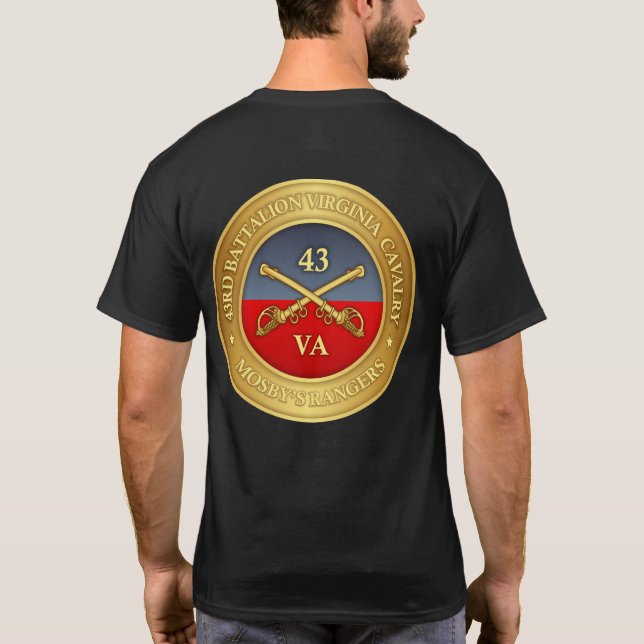 Camiseta 43º Batalhão, Virgínia Cavalaria (Rangers de Mosby (Verso)