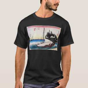 Camiseta 43. 桑 名 宿, 広 Kuwana-juku, Hiroshige, Ukiyo-e