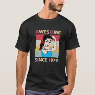 Camiseta 43 Anos 43 De Aniversário Mulheres Vintage 1979 An