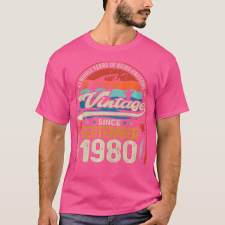 Camiseta 43 Anos De Idade Da Pesca Com Voo Setembro De 1980