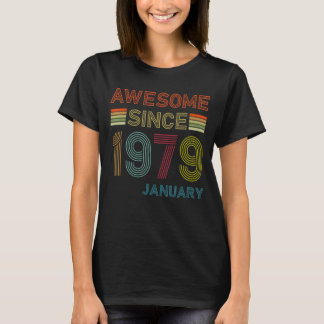 Camiseta 43 anos de idade incrível desde janeiro de 1979 43