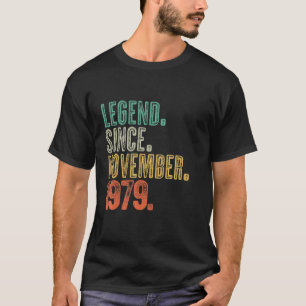 Camiseta 43 Anos De Idade Oferece Legenda Desde Novembro De