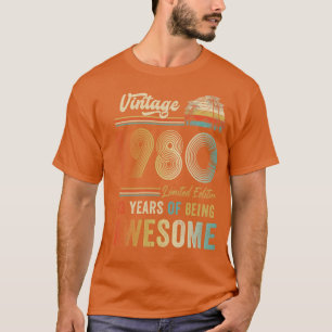 Camiseta 43 anos Vintage 1980 43º aniversário Homens Mulher