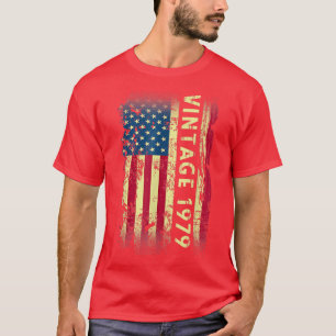 Camiseta 43 Year Old Gifts Vintage 1979 American Flag 43th