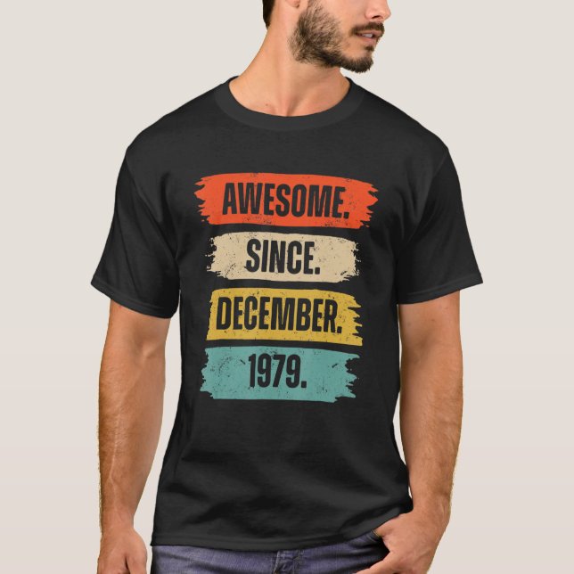Camiseta 43 Years Old  43rd Birthday Awesome Since December (Frente)