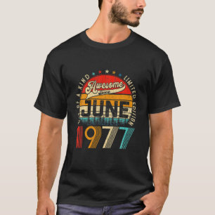 Camiseta 44 Aniversações de Aniversário Junho de 1977 Homen