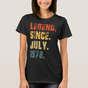 Camiseta 44 Aniversário De 44 Anos Legenda Desde Julho De 1