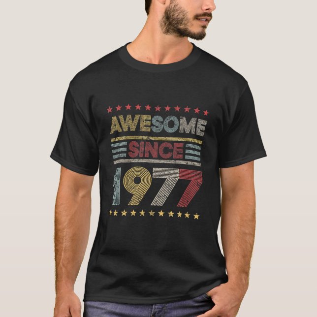 Camiseta 44 Aniversário Decorações Incríveis Desde 1977 44  (Frente)