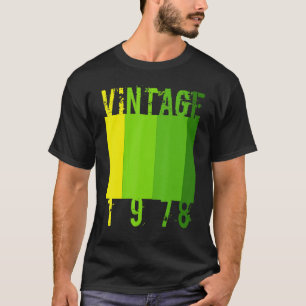 Camiseta 44 anos 1978 Vintage Clássica Idade 1