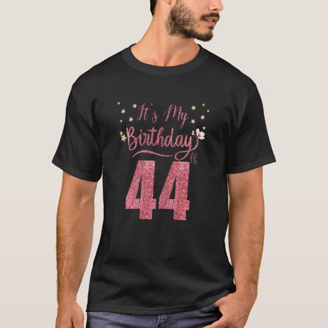 Camiseta 44 anos É meu aniversário incrível Par de Aniversá (Frente)
