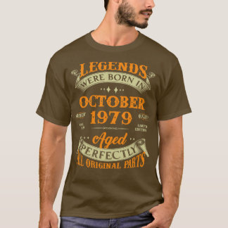 Camiseta 44 Birthday Gift Legends Nascer Em Outubro De 1979